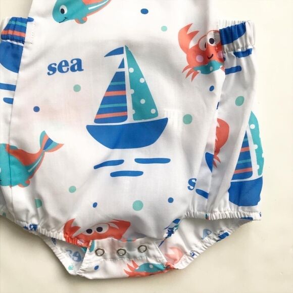 Patpat Sea print bubble romper EUC 12-18 months - Picture 3 of 5